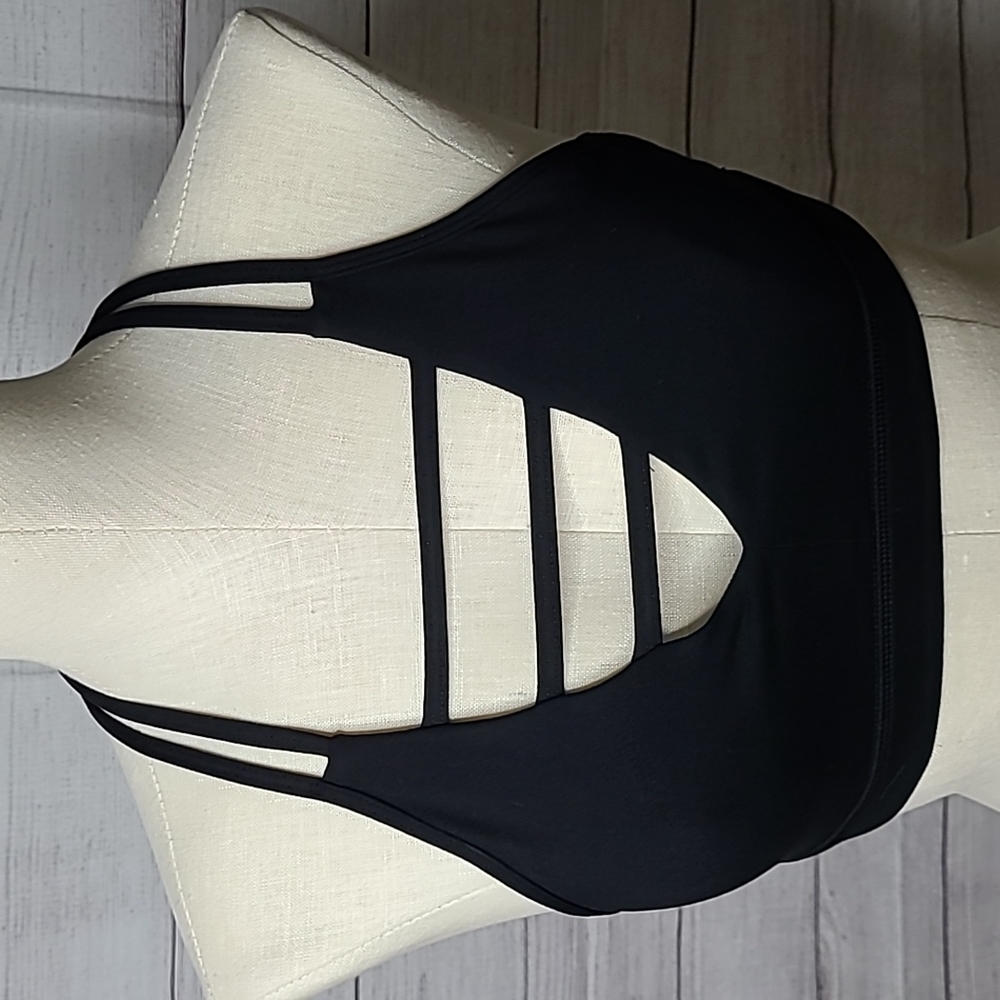 ZYIA Black Grid Bra Large